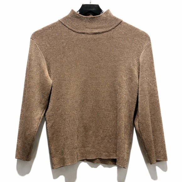 Coldwater Creek Sweaters - 🌟 Coldwater Creek Shimmery Gold Silk Knit Sweater Top Small ✨